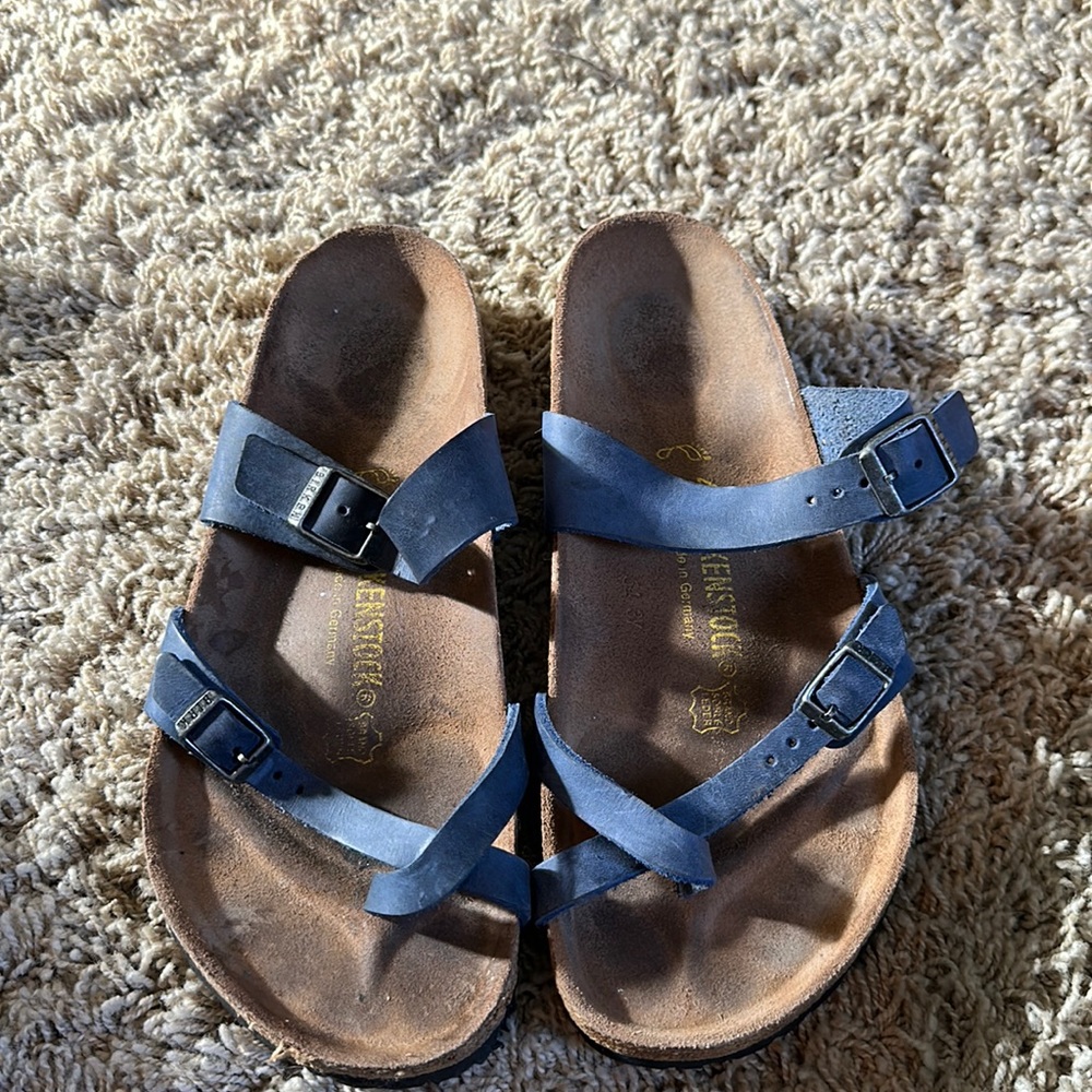 Blue leather strap Birkenstocks size 41